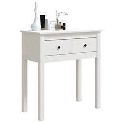 Avis vidaXL Table console Blanc 70x35x75 cm Bois massif de pin