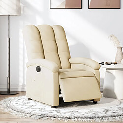 vidaXL Fauteuil inclinable électrique Crème Tissu