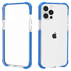 Coque en acrylique transparent épaissi aux quatre coins clair, antichoc bleu pour votre Apple iPhone 13 Pro 6.1 pouces