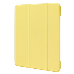 Etui en PU anti-rayures, fonction de veille/réveil automatique avec support et porte-stylo Jaune citron pour votre Samsung Galaxy Tab A7 10.4 (2020)