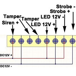 Wewoo Détecteur de mouvement infrarouge blanc Sirène filaire extérieure avec lampe de poche bleue PA-100, peut être utilisé 12V comme une batterie de secours non inclus pas cher