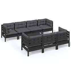 Maison Chic Salon de jardin 8 pcs + coussins - Mobilier/Meubles de jardin - Table et chaises d'extérieur Bois de pin massif -MN16835