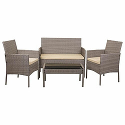 Ensemble Table avec 2 Sièges Alexandra House Living Gris 4 Pièces