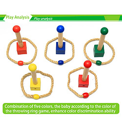 Jeu de lancer d'anneau extérieur par Roars pour adultes et familles: lancer, bois et corde pas cher