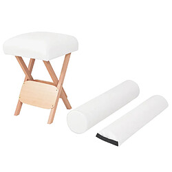 vidaXL Tabouret de massage pliant siège 12 cm d'épaisseur 2 traversins