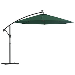 Maison Chic Parasol Jardin | Parasol avec éclairage LED 300 cm Poteau en métal Vert - GKD74779