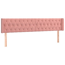 vidaXL Tête de lit avec oreilles Rose 203x16x78/88 cm Velours