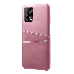 Coque en TPU + PU avec double porte-cartes or rose pour votre Oppo A74 4G/F19