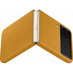 Avis SAMSUNG Coque en cuir Z Flip3 Moutarde