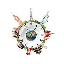 horloge murale moderne 3d décoration décoration pvc sticker art watch kids room - building pas cher