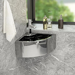 vidaXL Lavabo avec trop-plein 45x32x12,5 cm Céramique Argenté