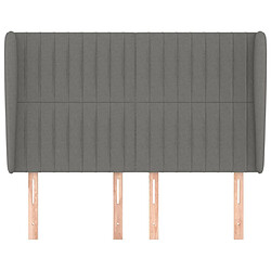 Avis Maison Chic Tête de lit scandinave avec oreilles,meuble de chambre Gris foncé 147x23x118/128 cm Tissu -MN85248