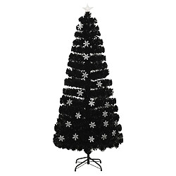 vidaXL Sapin de Noël et flocons de neige LED Noir 180 cm Fibre optique