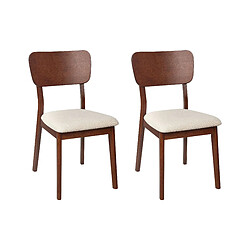 Beliani Bois d'hévéa Chaise de salle à manger Set de 2 Bois foncé MINIER