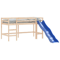 Avis Vidaxl Lit mezzanine enfants toboggan 80x200 cm bois pin massif