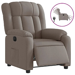 vidaXL Fauteuil inclinable électrique Taupe Tissu