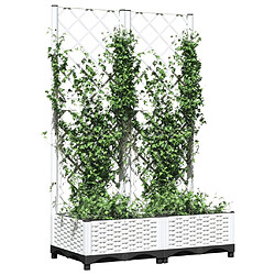 Avis Maison Chic Jardinière,Bac à fleurs avec treillis - pot de fleur Blanc 80x40x121,5 cm PP -GKD83454