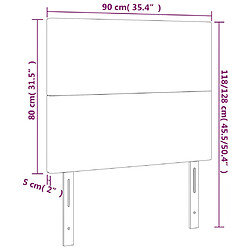 vidaXL Têtes de lit 2 pcs Gris foncé 90x5x78/88 cm Velours pas cher