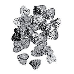 30x Bouton de Forme Coeur Motif Neige Idéal pour Variété de Couture Tricot de Crochet Argent