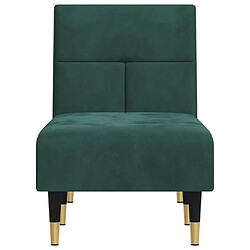 Avis vidaXL Chaise longue vert foncé velours