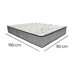 Visiodirect Matelas 90x190 cm ZARINA en mousse mémoire de forme, indépendance du couchage, face été/hiver, épaisseur 26cm