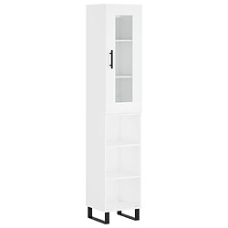 vidaXL Buffet haut Blanc 34,5x34x180 cm Bois d'ingénierie