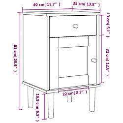 vidaXL Table de chevet SENJA aspect de rotin noir bois de pin massif pas cher