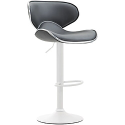 Decoshop26 Lot de 2 tabourets de bar design contemporain pieds en métal blanc mat assise en synthétique gris 10_0000350