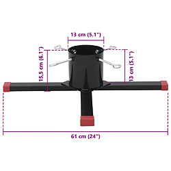 vidaXL Support de sapin de Noël noir 61x61x15,5 cm pas cher