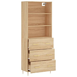 Avis vidaXL Buffet haut Chêne sonoma 69,5x34x180 cm Bois d'ingénierie