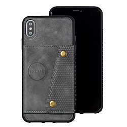 Wewoo Coque Fashion Étui de protection en cuir pour iphone xs max gris