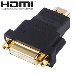 Wewoo Adaptateur or et noir Plaqué HDMI 19 broches mâle vers DVI 24 + 5 femelle