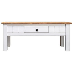 Maison Chic Table basse,Table Console Table d'appoint, Table pour salon Blanc 100x60x45 cm Pin massif Assortiment Panama -MN25301