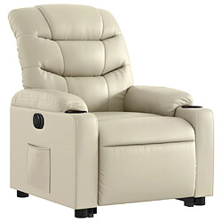 Avis Maison Chic Fauteuil Relax pour salon, Fauteuil inclinable électrique crème similicuir -GKD20758