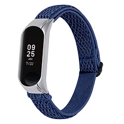 Bracelet en nylon tressée élastique réglable bleu nuit pour votre Xiaomi Mi Band 4/3