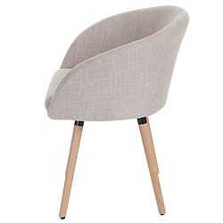 Acheter Decoshop26 Chaise de salle à manger cuisine design rétro scandinave en tissu crème-gris pieds bois clair 04_0002377