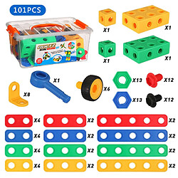 Universal Bloc d'assemblage de tige de bricolage pour enfants 101 blocs de serrage Jouets éducatifs pour enfants Jouets créatifs Jouets d'assemblage Cadeaux pour enfants | Bloc de serrage pas cher