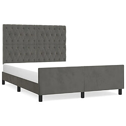 Maison Chic Lit adulte - Cadre Structure de lit avec tête de lit Contemporain Gris foncé 140x190 cm Velours -MN60732