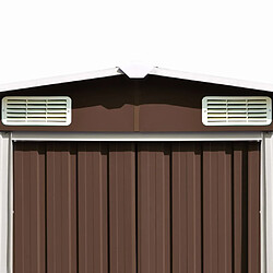 Acheter Helloshop26 Abri de jardin cabane cabanon maison de stockage remise extérieur hangar outils robuste 257 x 580 x 181 cm métal marron 02_0022176