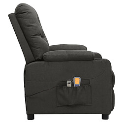 Avis vidaXL Fauteuil électrique de massage Gris foncé Tissu