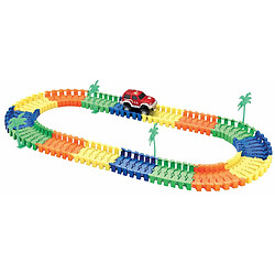 Pi-Fun Pifun Circuit Flexible Action 96 Rails + 1 Voiture + 4 Palmiers / Stickers Noir