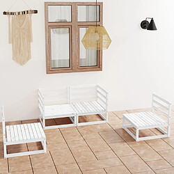 Maison Chic Salon de jardin 4 pcs - Table et chaises d'extérieur - Mobilier/Meubles de jardin Moderne Blanc Bois de pin massif -MN34252