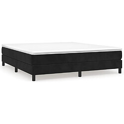 vidaXL Sommier à lattes de lit avec matelas Noir 180x200 cm Velours