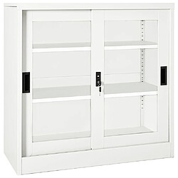 vidaXL Armoire à portes coulissantes Blanc 90x40x90 cm Acier