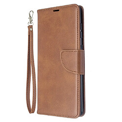 Wewoo Housse Coque Pour Galaxy A71 Retro Lambskin Texture Pure Color Horizontal Flip PU en cuir avec support et fentes cartes et portefeuille et lanière marron