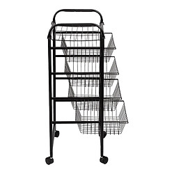 Avis Helloshop26 Chariot de cuisine roulant 87 x 41 x 31,5 cm avec 4 paniers noir 03_0006794