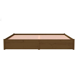 Acheter vidaXL Cadre de lit sans matelas marron miel bois massif 200x200 cm