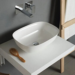 Avis Kiamami Valentina ÉTAGÈRE D'APPUI POUR LAVABO BLANC BROSSÉ 60 CM | VALENTINA