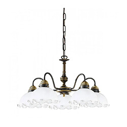 Luminaire Center Chandelier style cosy NONNA laiton antique 5 ampoules