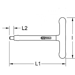 KS TOOLS 117.3820 Clé à douille poignée en T isolée avec arrêt, 3/8'' - L.200 mm